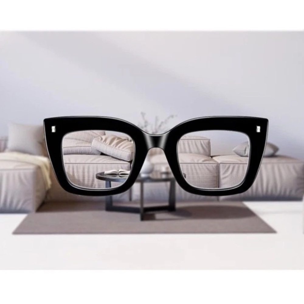 Oversized Thick Black Women’s Reading Glasses Large Square Readers New Model 3.5